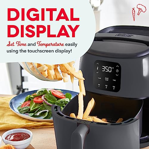 DASH Tasti-Crisp™ Digital Air Fryer with AirCrisp Technology, Custom Presets, Temperature Control, and Auto Shut Off Feature, 2.6 Quart - Aqua