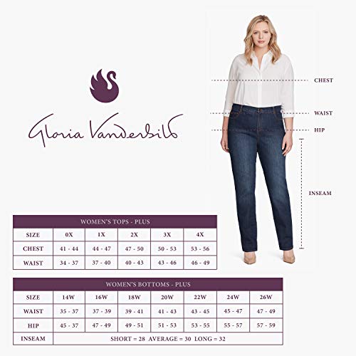 Gloria Vanderbilt womens Amanda Classic High Rise Tapered Jeans, Scottsdale Wash, 18W Average US
