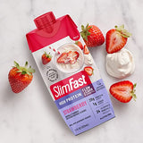 SlimFast Protein Shake, Strawberry- 20g Protein, Meal Replacement Shake Ready to Drink, High Protein with Low Carb and Low Sugar, 24 Vitamins and Minerals, 12 Count (Pack of 1)