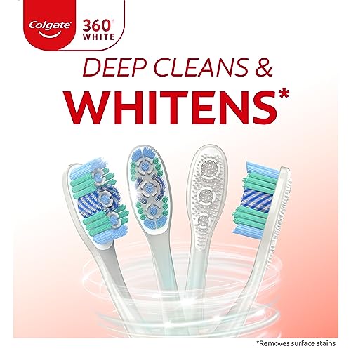 Colgate 360 Extra Soft Toothbrush for Sensitive Teeth and Gums with Tongue and Cheek Cleaner, 2 Pack