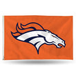Rico Industries NFL Denver Broncos 3-Foot by 5-Foot Single Sided Banner Flag with Grommets