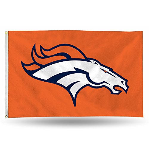 Rico Industries NFL Denver Broncos 3-Foot by 5-Foot Single Sided Banner Flag with Grommets