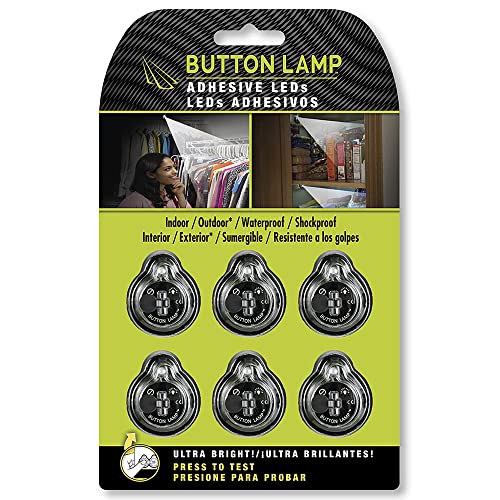 Panther Vision BUTTON LAMP Adhesive LEDs Light Package - Lightweight, Ultra Small, Ultra Bright LED Utility Lights - 6 Pack (BL-6885)