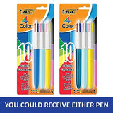 BIC 4-Color Ballpoint Pens, Medium Point (1.0mm), 4 Colors in 1 Set of Multicolored Pens, 3-Count Pack, Pens for School Supplies (Pen barrel color may vary)