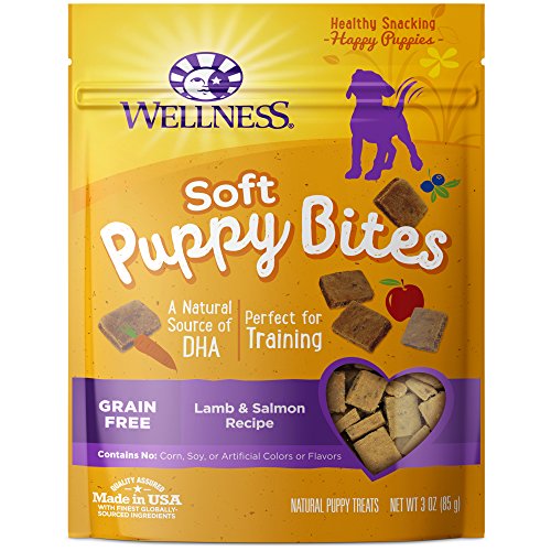 Wellness Crunchy Puppy Bites Natural Grain-Free Treats for Training, Dog Treats with Real Meat and DHA, No Artificial Flavors (Crunchy Chicken & Carrots, 6-Ounce Bag)