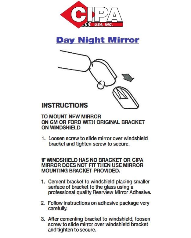 CIPA 32000 10 Day/ Night Rearview Mirror,Black