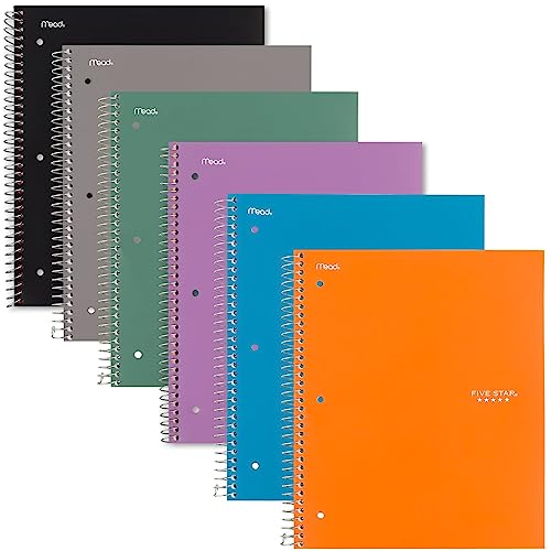 Five Star Spiral Notebook + Study App, 1 Subject, Graph Ruled Paper, Fights Ink Bleed, Water Resistant Cover, 8-1/2" x 11", 100 Sheets, Sedona Orange (620000CD1)