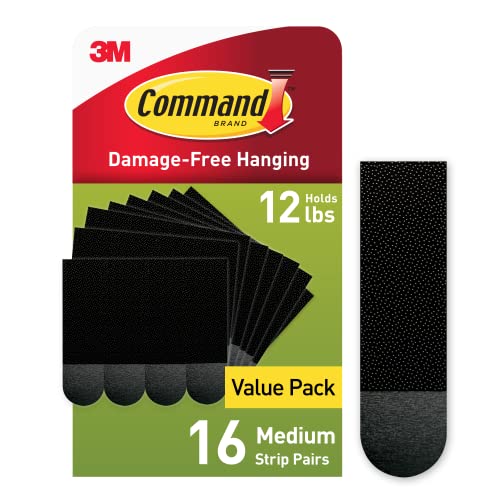 Command Medium Picture Hanging Strips, Damage Free Hanging Picture Hangers, Wall Hanging Strips for Back to School Dorm Organization, 16 White Adhesive Strip Pairs(32 Command Strips)