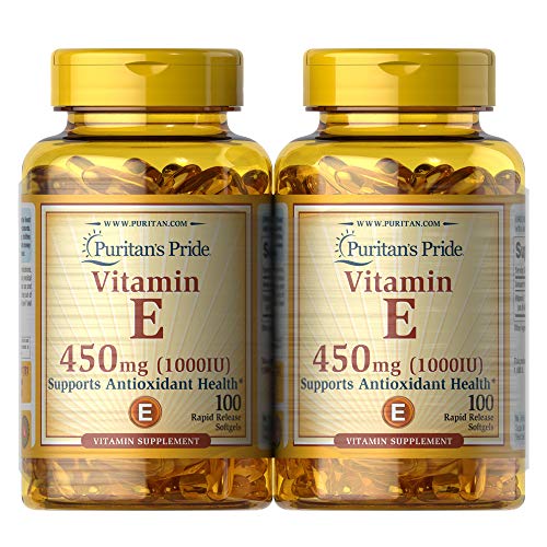 Puritan's Pride Vitamin E Supports Immune Function, 450 mg,100 count (Pack of 2) - Packaging May Vary