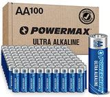 Powermax 48-Count AA Batteries, Ultra Long Lasting Alkaline Battery, 10-Year Shelf Life, Reclosable Packaging