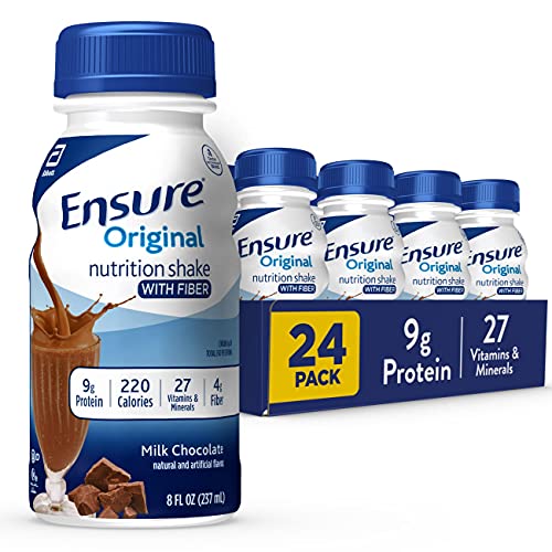 Ensure Original Milk Chocolate Nutrition Shake With Fiber | Meal Replacement Shake | 24 Pack