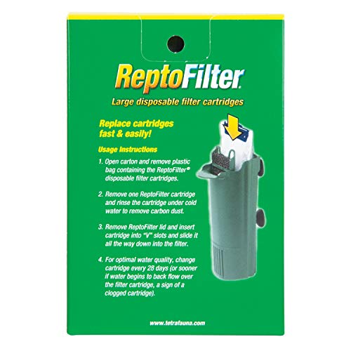 TetraFauna ReptoFilter Filter Cartridges 3 Count, Size Large, Filter Cartridge Refills
