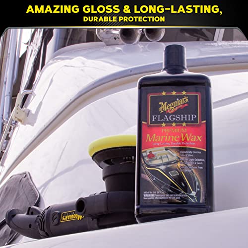 Meguiars M6332 Flagship Premium Marine Wax - Long-Lasting & Durable Protection for Your Boat or RV, Give the Gift of Protection & Shine to Dad This Fathers Day - 32 Oz