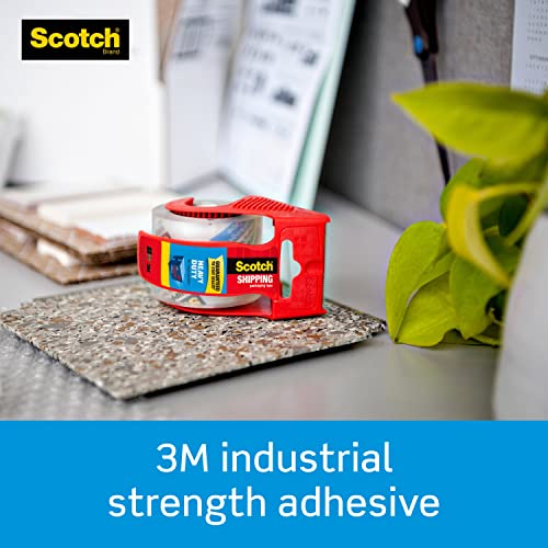 Scotch Heavy Duty Packaging Tape, 1.88 x 22.2 yd, Designed for Packing, Shipping and Mailing, Strong Seal on All Box Types, 1.5 Core, Clear, 6 Rolls with Dispenser (142-6)