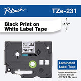Brother Tape, Laminated Black on White, 12mm (TZe231)