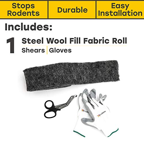 Xcluder Rodent Control Fill Fabric, Large DIY Kit, Stainless Steel Wool, Stops Rats and Mice
