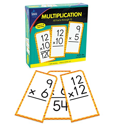 Carson Dellosa Multiplication Flash Cards for Kids Ages 8+, Times Table Flash Cards for Grade 3, Grade 4 and Grade 5, Multiplication Flash Cards with Answers