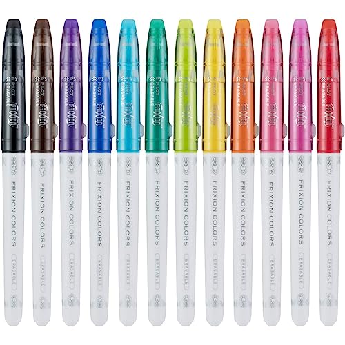 Pilot, FriXion Colors Erasable Marker Pens, Bold Point, Pack of 12, Assorted Colors