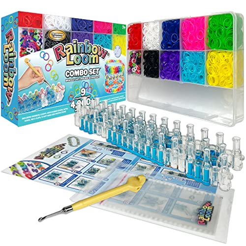 Rainbow Loom® Combo Set, Features 4000+ Colorful Rubber Bands, 2 Step-by-Step Bracelet Instructions, Organizer Case, Great Gift for Kids 7+ to Promote Fine Motor Skills