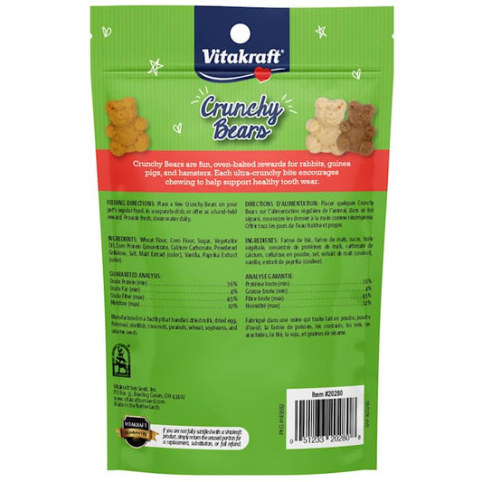 Vitakraft Crunchy Bears Small Animal Treat - Made with Real Vegetables - for Rabbits, Guinea Pigs, and Hamsters