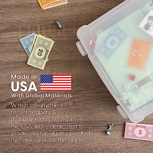 IRIS USA 10 Pack Fits 8.5" x 11" Portable Project Storage Case with Snap-Tight Latch, Organize Board Games Puzzle Magazine Document Craft Paper Hobby Art Supplies, Clear