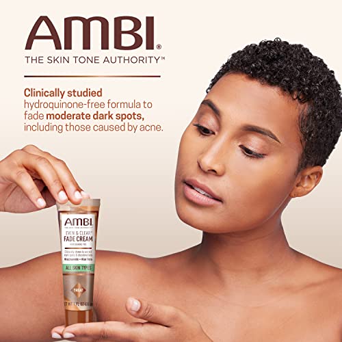 Ambi Even & Clear Fade Cream, Hydroquinone-free, Hyperpigmentation Treatment, Dark Spot Corrector, Results In As Little As 4 Weeks, Niacinamide, Aloe Vera, Vitamin C, 1 Fl Oz