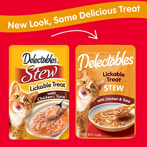 Hartz Delectables Stew Lickable Wet Cat Treats for Adult & Senior Cats, Chicken & Veggies, 1.4 Ounce (Pack of 12) (Packaging may vary)
