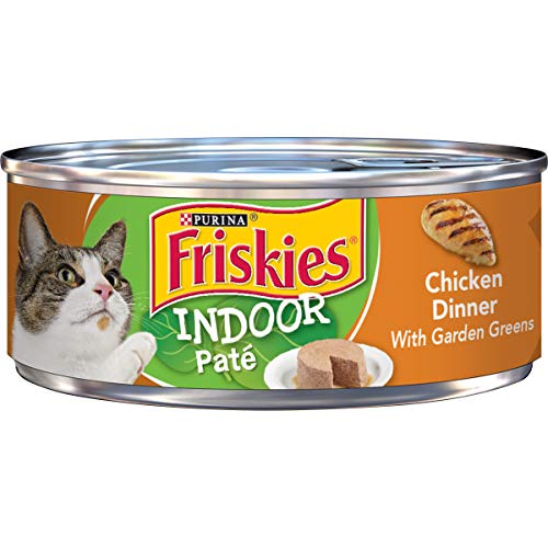 Purina Friskies Indoor Pate Wet Cat Food, Indoor Chicken Dinner With Garden Greens - (24) 5.5 oz. Cans