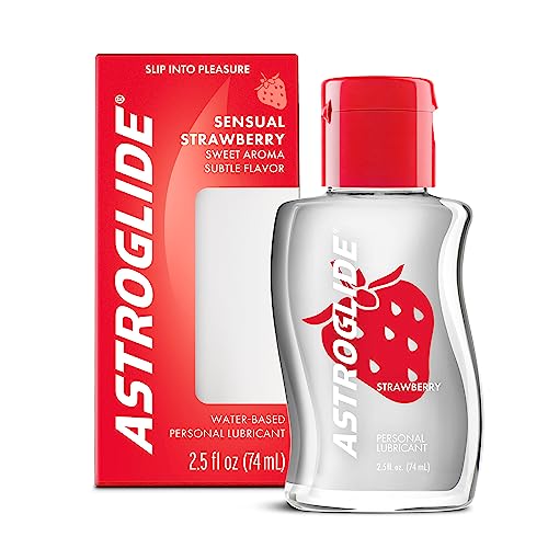 Astroglide Strawberry Flavored Water Based Lube (2.5oz),Dr. Recommended Brand, Tasty Personal Lubricant For Couples, Women, and Men, Travel-Friendly Size, Condom Compatible, Manufactured in USA