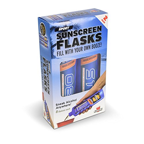GoPong Sport Bottle Sunscreen Flask 2 Pack, Includes Funnel and Liquor Bottle Pour Spout