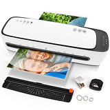 Laminator 13 Inch A3 Laminator Machine, 9 in 1 Desktop Thermal Laminator Never Jam 40 Laminating Pouches, Paper Trimmer and Corner Rounder, 1Min Fast Warm-Up Home Office School Use, Grey