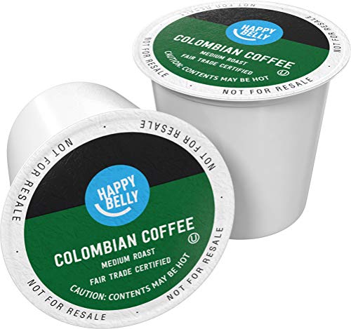 Amazon Brand - Happy Belly Medium Roast Coffee Pods, Colombian, Compatible with Keurig 2.0 K-Cup Brewers, 24 Count
