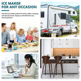 EUHOMY Ice Maker Machine Countertop, 27 lbs in 24 Hours, 9 Cubes Ready in 6 Mins, Electric ice Maker and Compact Potable ice Maker with Ice Scoop and Basket. Perfect for Home/Kitchen/Office.(Sliver)