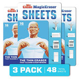 Mr. Clean Magic Eraser Cleaning Wipes For Kitchen, Bathroom, and Shower Cleaner, 48 Magic Eraser Sheets Total