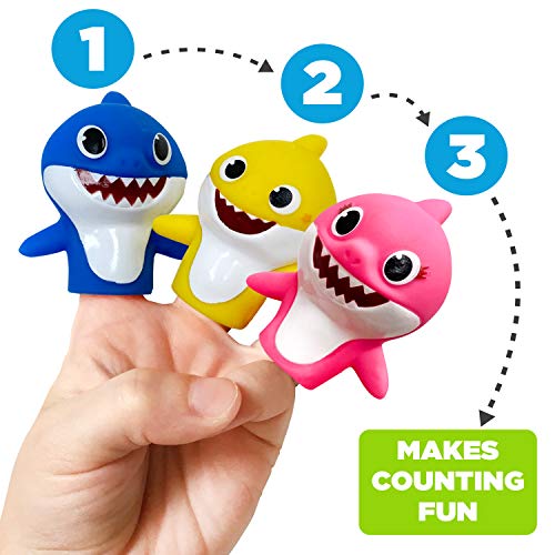 Nickelodeon Baby Shark 5 Pc Finger Puppet Set - Party Favors, Educational, Bath Toys, Story Time, Beach Toys, Playtime,5 Count (Pack of 1)