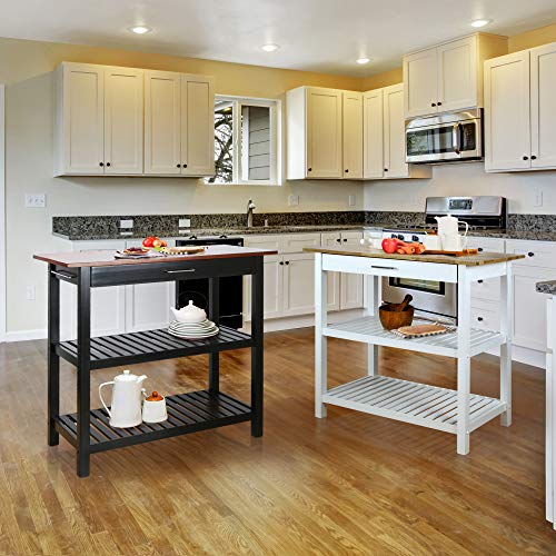 Casual Home Solid Hardwood Top, Natural/White, 40 W (373-91) Kitchen Island, Natural&White