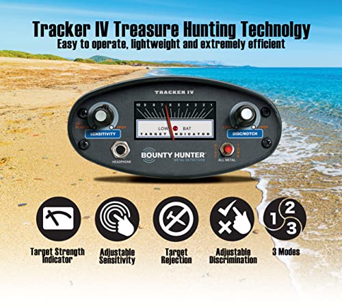 Bounty Hunter TK4 Tracker IV Metal Detector with 8-inch Waterproof Coil