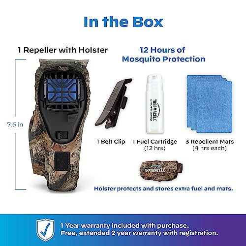 Thermacell MR300 Portable Mosquito Repeller; Hi-Vis; Highly Effective Mosquito Repellent; Includes 12 Hours of Long Lasting Refills; No Spray, No DEET, No Open Flame; Scent-Free