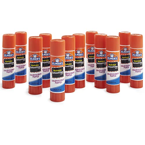 Elmers Disappearing Purple School Glue, Washable, 12 Pack