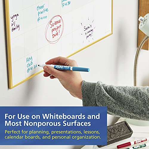 EXPO Low Odor Dry Erase Markers, Fine Tip, Assorted Colors, 12 Count