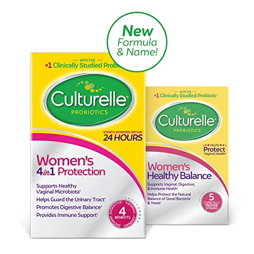 Culturelle Women’s 4-in-1 Daily Probiotic Supplements for Women - Supports Vaginal Health, Digestive Health, Immune Health, Occasional Diarrhea, Gas & Bloating - Non-GMO - 30 Count