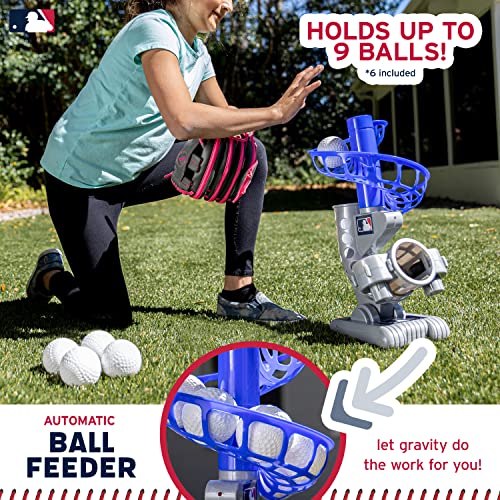 Franklin Sports MLB Kids Electronic Baseball Pitching Machine - Automatic Youth Pitching Machine with (6) Plastic Baseballs Included -Youth Baseball Pitcher for Kids Ages 3+