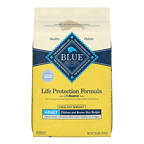 Blue Buffalo Life Protection Formula Natural Adult Healthy Weight Dry Dog Food, Chicken and Brown Rice 30-lb