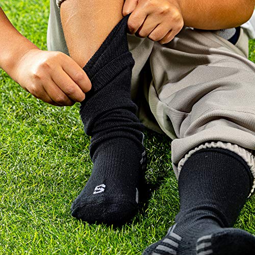 Franklin Sports Baseball + Softball Socks - Navy for Kids - Boys + Girls Tall Socks - Youth Small,Black