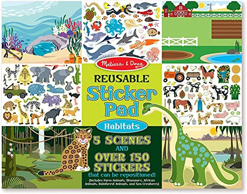 Melissa & Doug Reusable Sticker Pad: Vehicles-165+ Reusable Stickers | Melissa & Doug Kids Reusable Sticker Pad: 165+ Trucks,Trains,Planes,Cars &Construction Vehicle Reusable Stickers For Kids Ages 3+