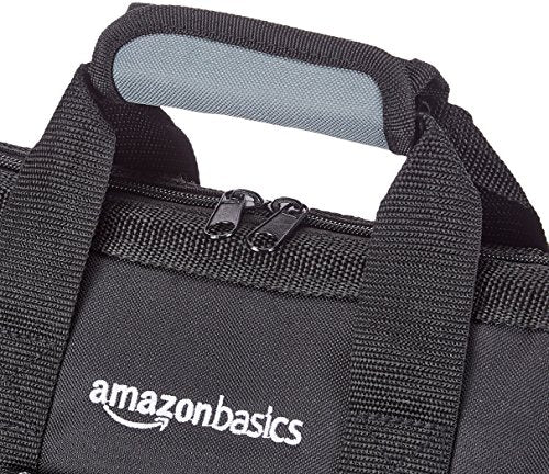 Amazon Basics Durable Wear-Resistant Base, Tool Small Standard Bag with Strap, 12 Inch, Black & Gray
