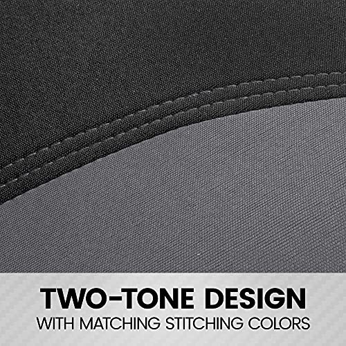 BDK UltraSleek Gray Seat Covers for Cars Full Set, Two-Tone Front Seat Covers with Matching Back Seat Cover, Stylish Car Seat Protectors with Split Bench Design, Automotive Interior Covers
