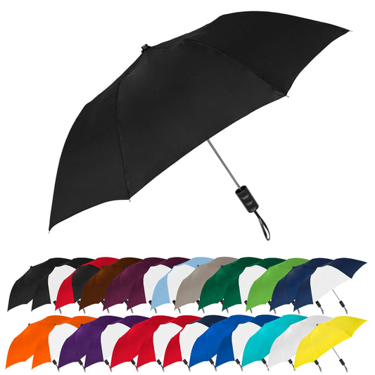 STROMBERGBRAND UMBRELLAS Spectrum Popular Style 16" Automatic Open Umbrella Light Weight Travel Folding Umbrella for Men and Women, (Navy Blue)
