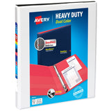 Avery Heavy-Duty Dual Color 3 Ring Binder, 1/2 Inch Slant Rings, Mint/Coral View Binder (17881)