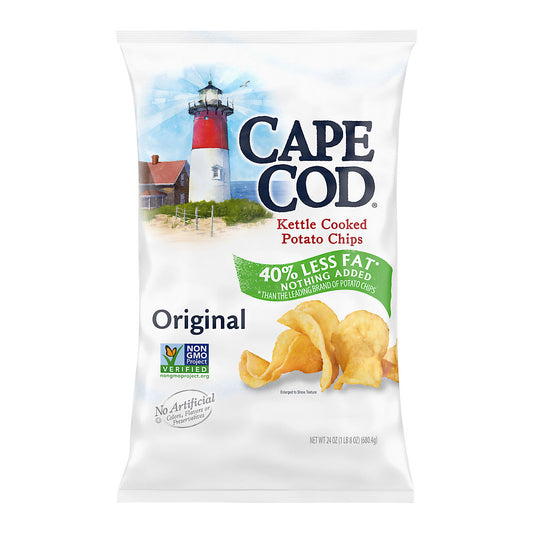 Cape Cod Less Fat Original Kettle Cooked Potato Chips, 24 oz.